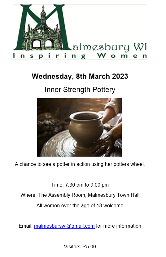 Malmesbury WI March Meeting - Inner Strength Pottery